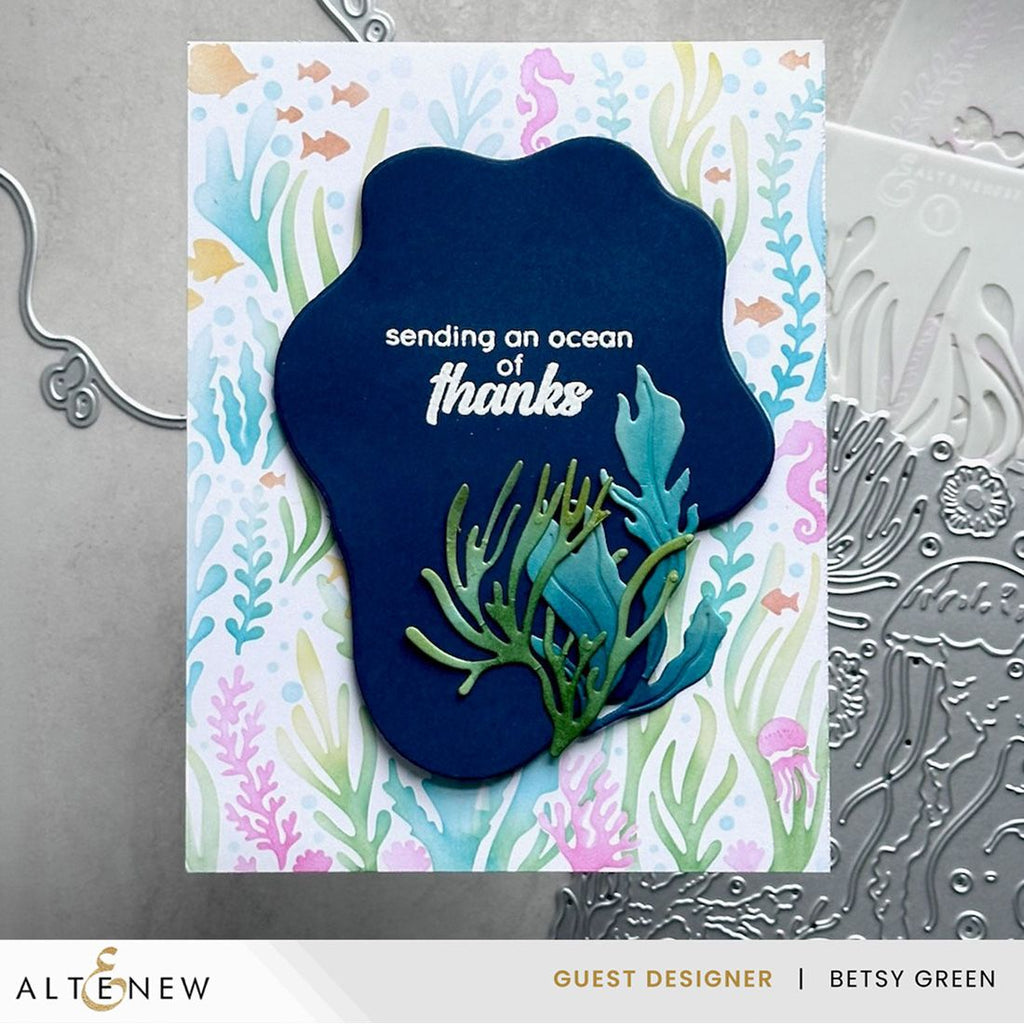 Altenew Undersea Jamboree Stencils alt11440 thank you