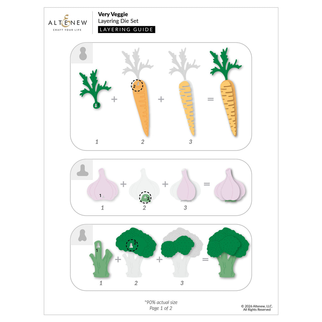 Altenew Very Veggie Layering Dies alt11390 layering guide 1