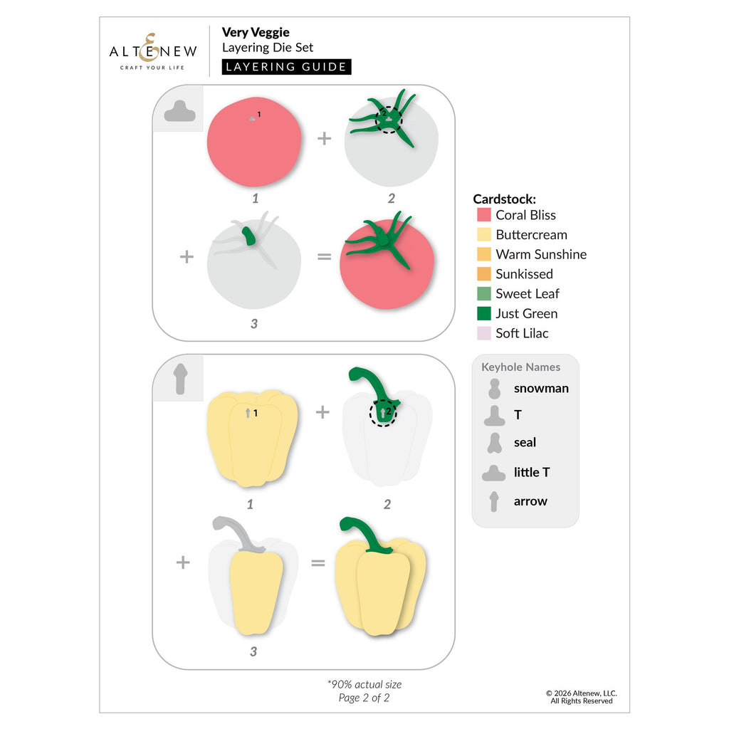 Altenew Very Veggie Layering Dies alt11390 layering guide 2