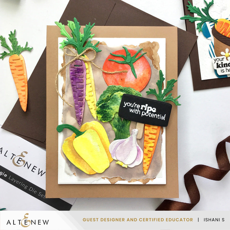 Altenew Very Veggie Layering Dies alt11390 lots of veggies card