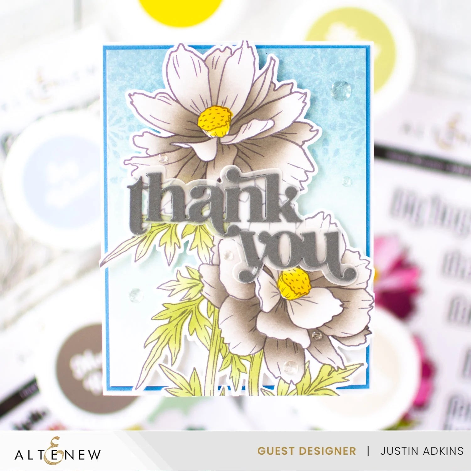 Altenew Warm Gray Fresh Dye Ink Pad Set flowers