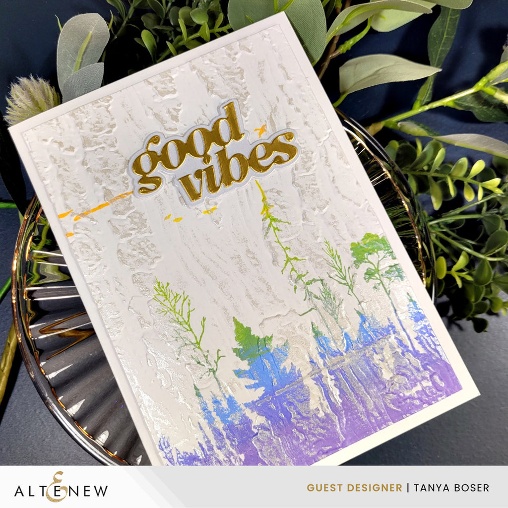 Altenew Warm and Cozy Sentiments Dies alt11011 good vibes card