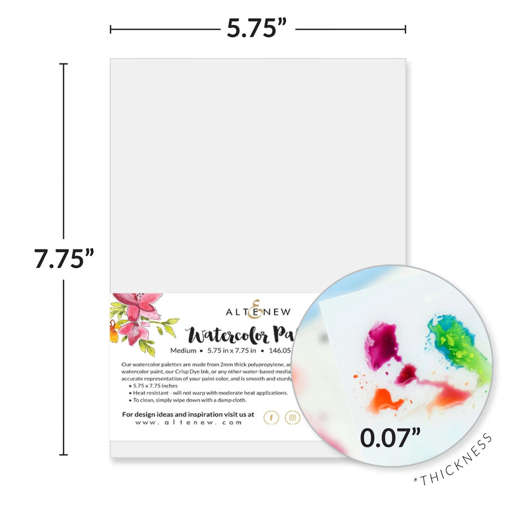 Altenew Watercolor Palette Medium alt2132 measurements