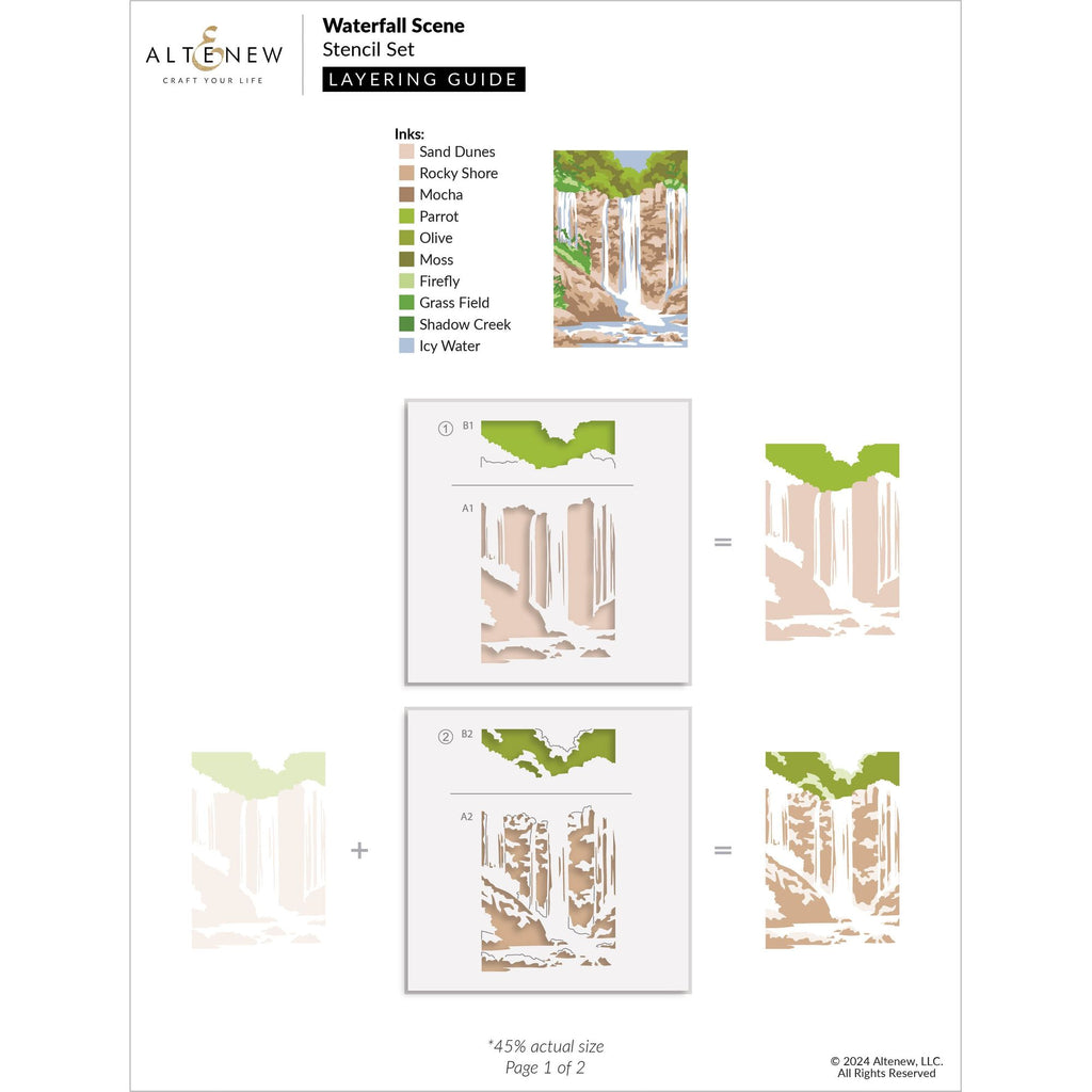 Altenew Waterfall Scene Layering Stencils alt8947