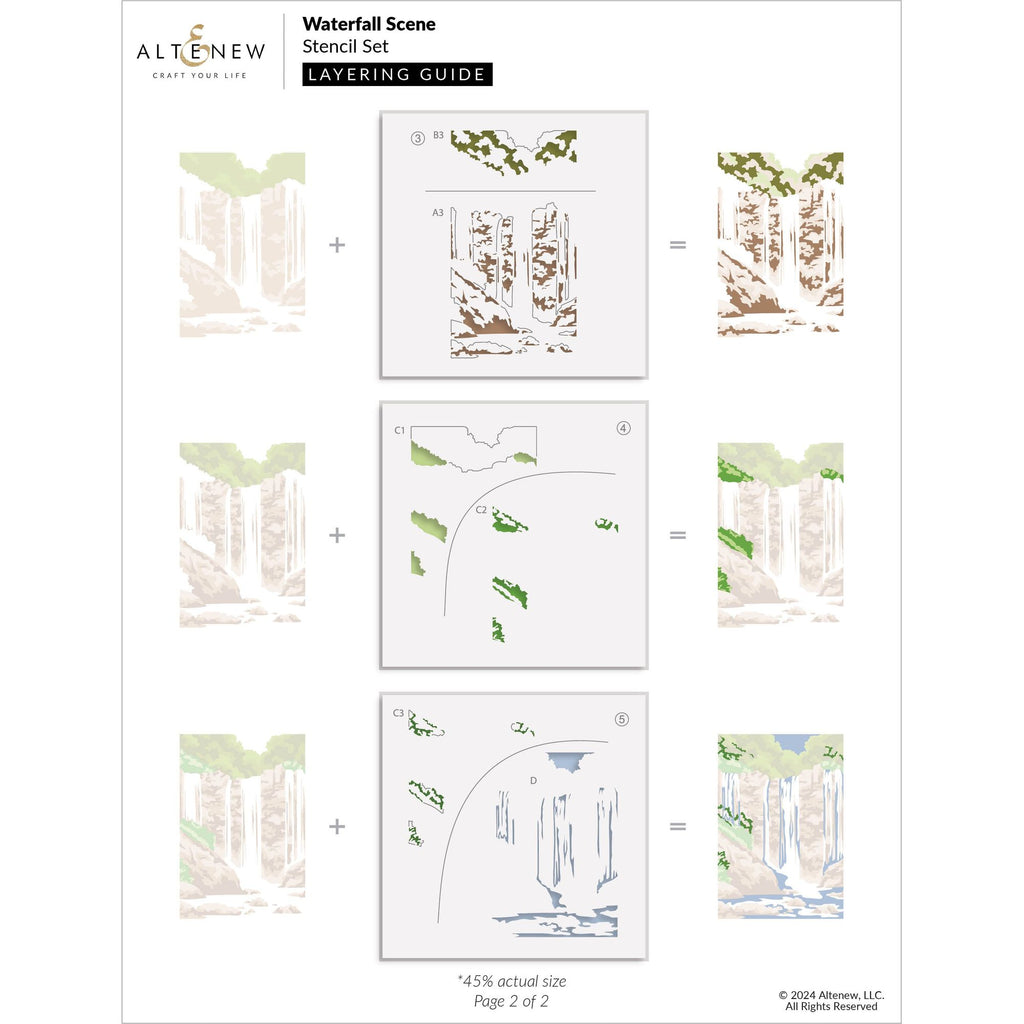 Altenew Waterfall Scene Layering Stencils alt8947