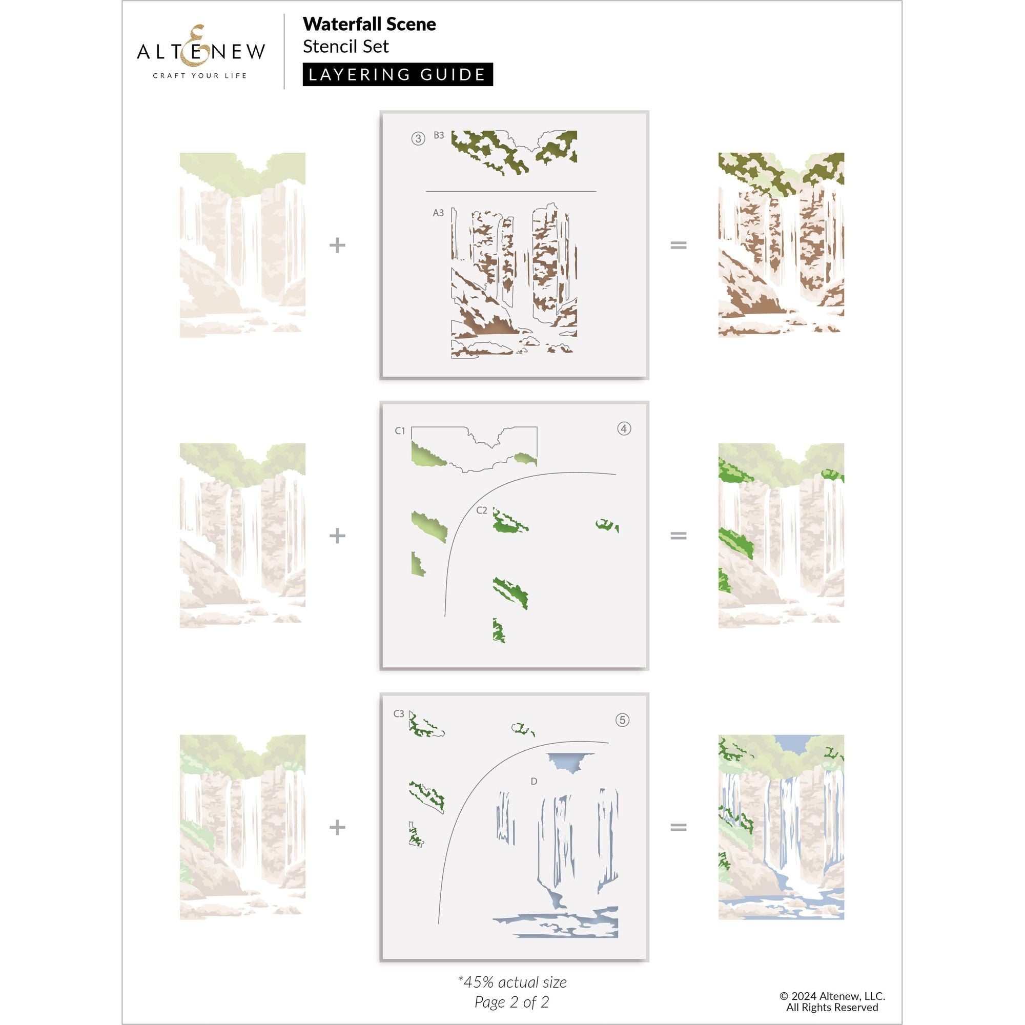 Altenew Waterfall Scene Layering Stencils alt8947