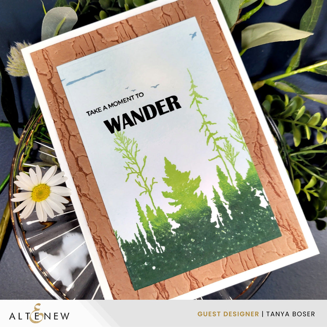 Altenew Weathered Bark 3D Embossing Folder alt11391 take a moment card