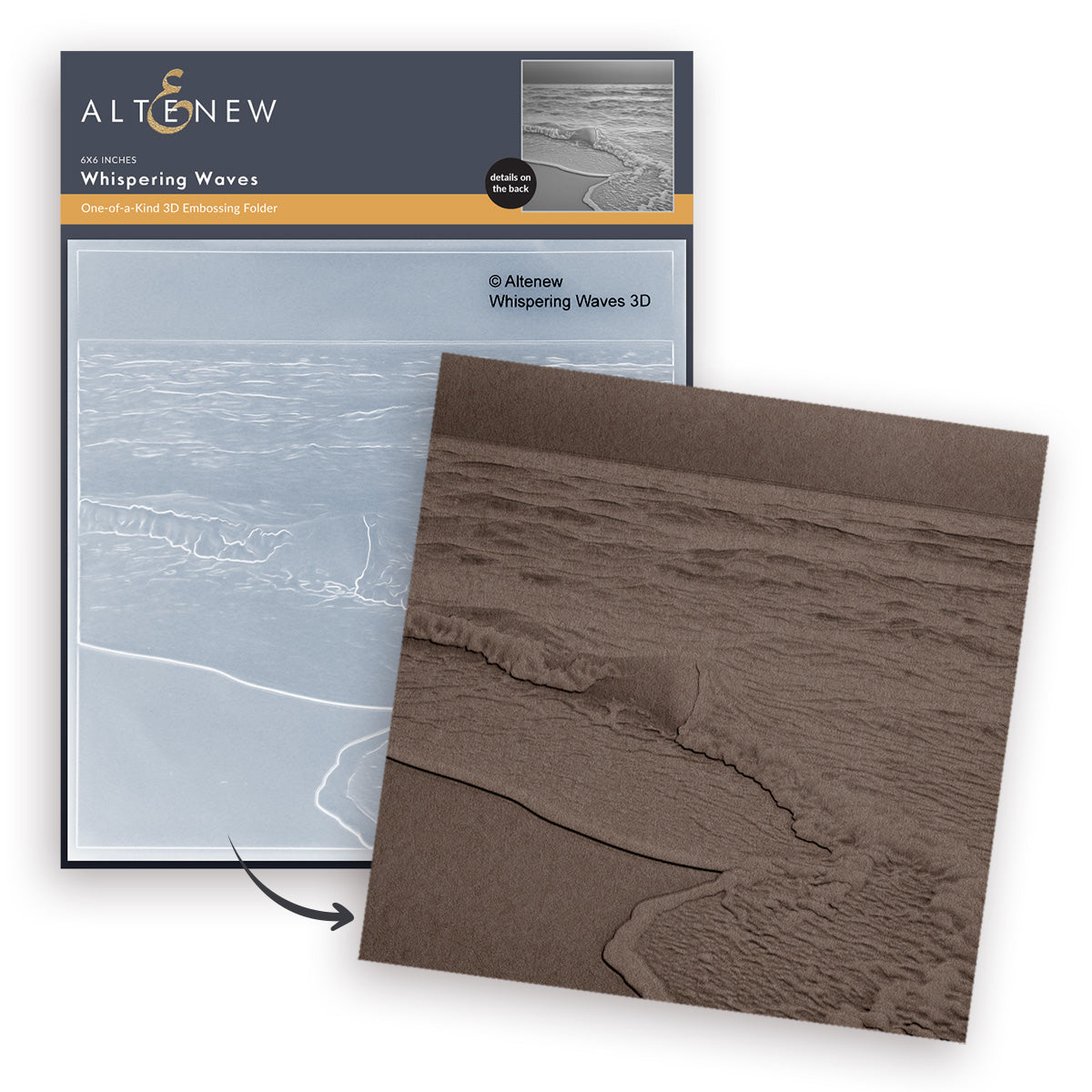 Altenew Whispering Waves 3D Embossing Folder alt11397