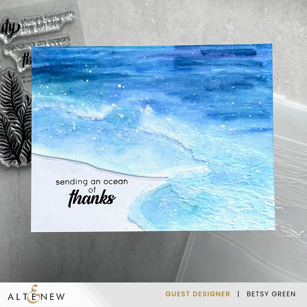 Altenew Whispering Waves 3D Embossing Folder alt11397 sea of blue