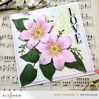 Altenew White Relief Paste alt10666 pink flowers