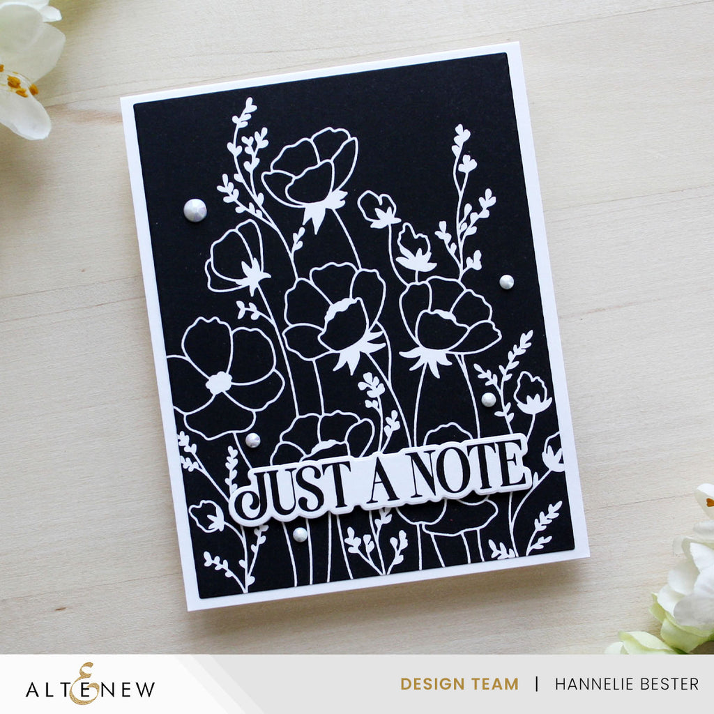 Altenew Wildflower Whispers Press Plate alt11228 black and white
