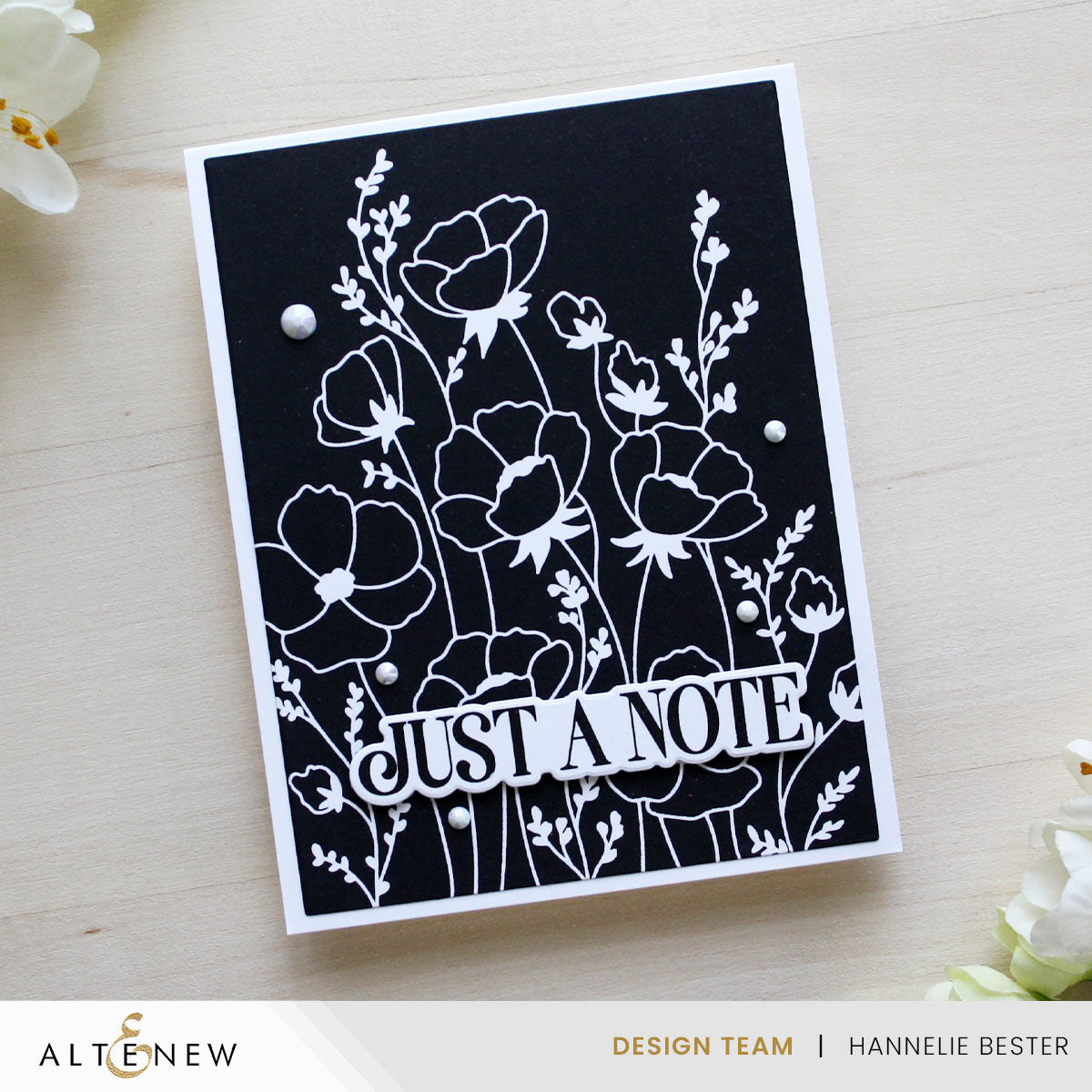Altenew Wildflower Whispers Press Plate alt11228 black and white