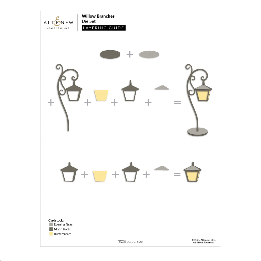 Altenew Willow Branches Dies alt10730 layering guide