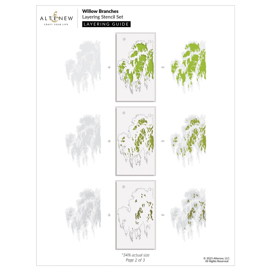 Altenew Willow Branches Layering Stencils alt10729 layering guide 2