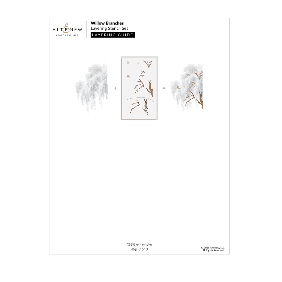 Altenew Willow Branches Layering Stencils alt10729 layering guide 3