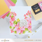 Altenew Winterberry Poinsettias 3D Embossing Folder alt11536 with love card