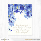 Altenew Winterberry Poinsettias 3D Embossing Folder and Stencil Set blue flowers card