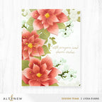 Altenew Winterberry Poinsettias 3D Embossing Folder and Stencil Set with prayers card