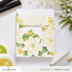 Altenew Winterberry Poinsettias Stencils alt11537 happy holidays card