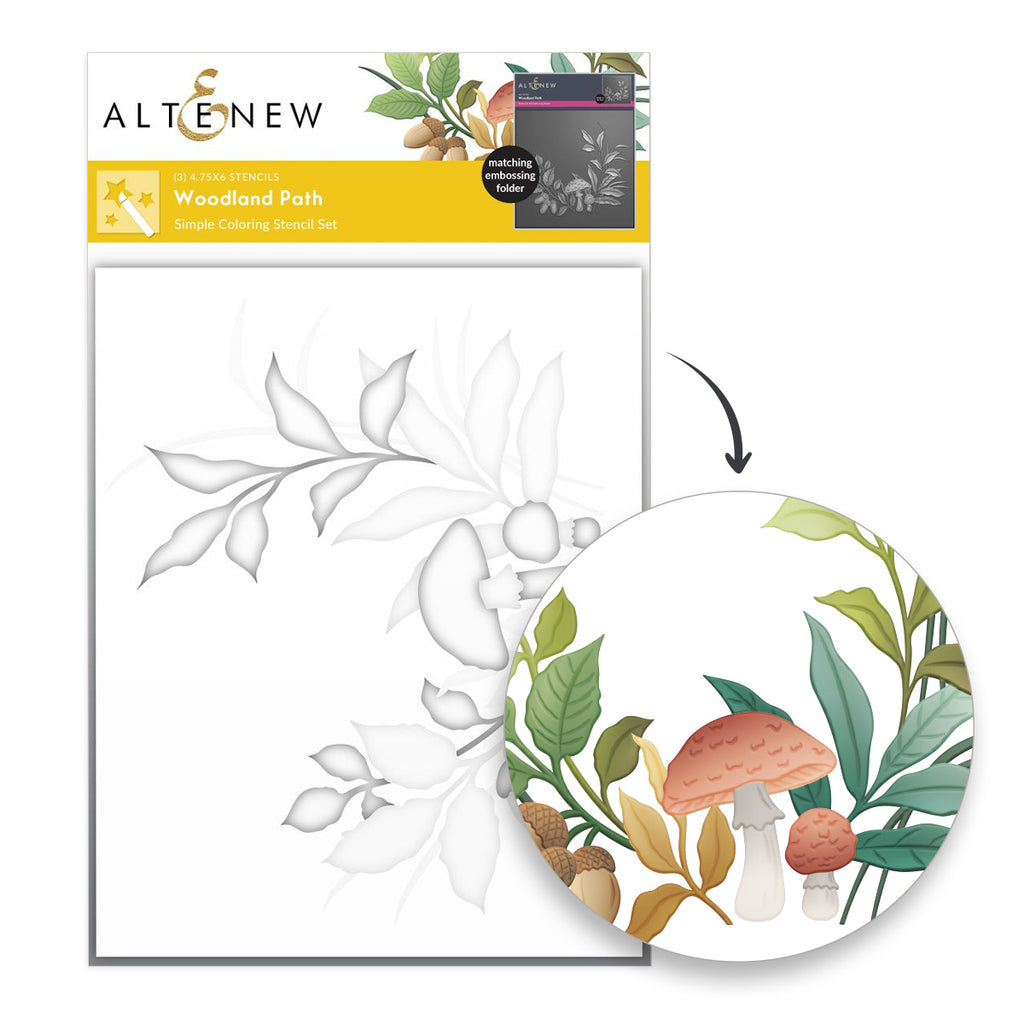 Altenew Woodland Path 3D Embossing Folder and Stencil Set image 2
