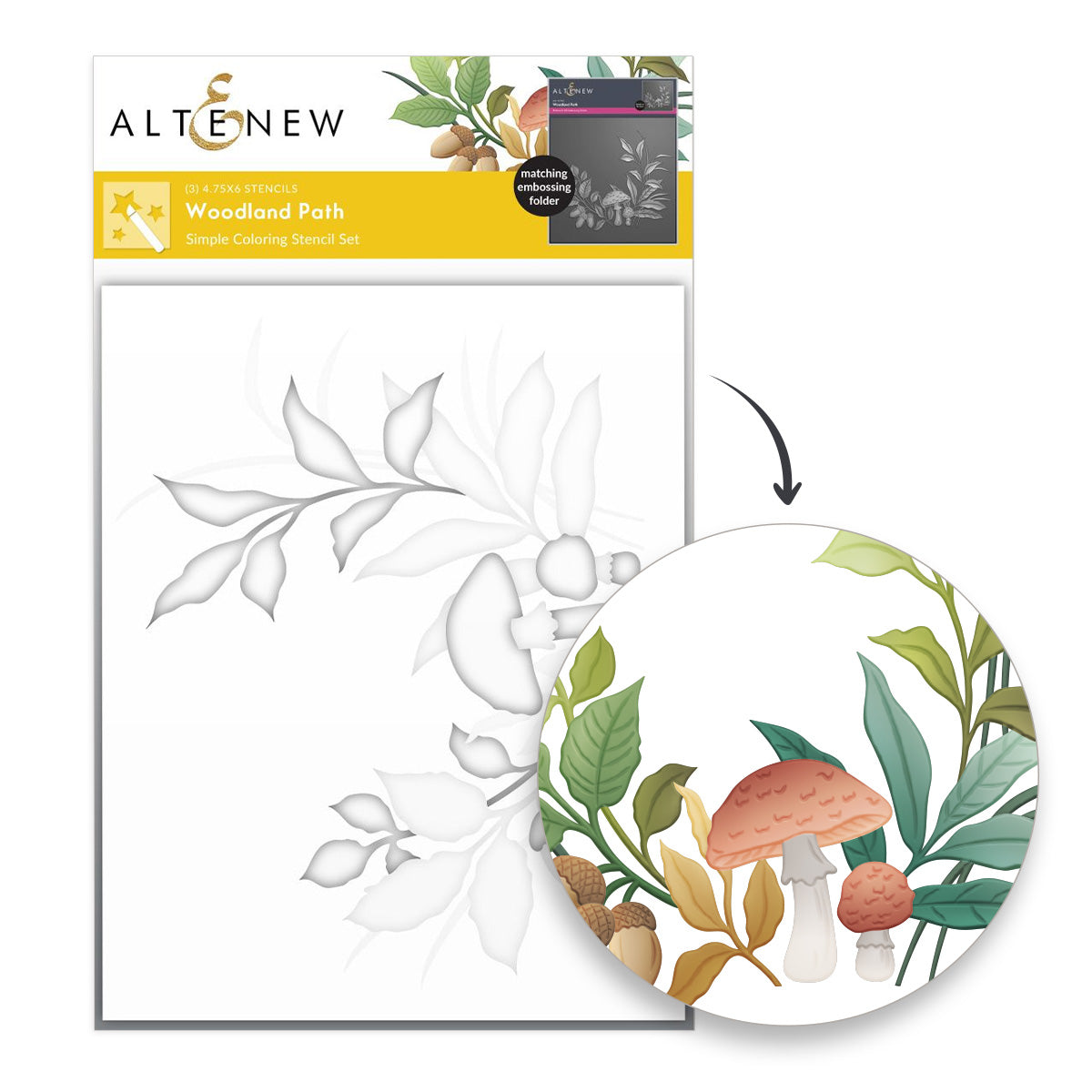 Altenew Woodland Path 3D Embossing Folder and Stencil Set image 2