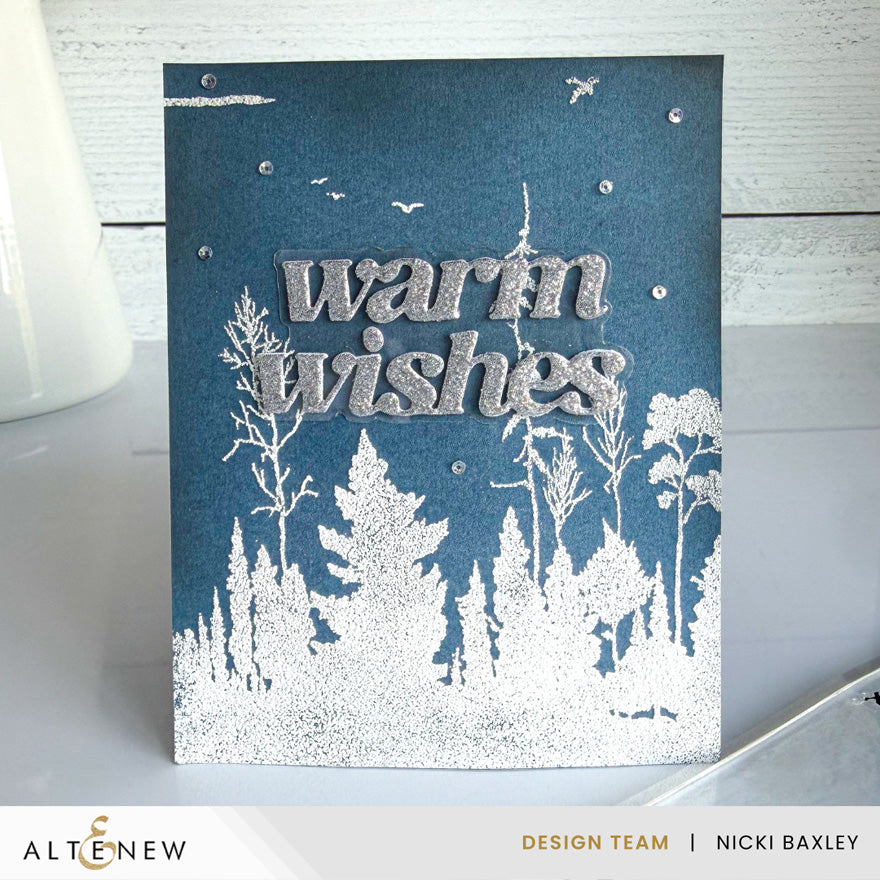 Altenew Woodland Silhouette Clear Stamp alt11538 warm wishes card