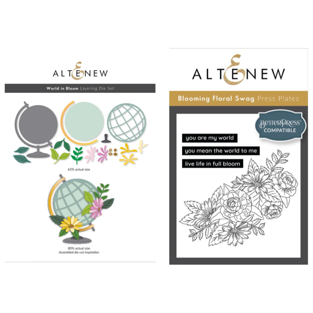 Altenew World In Bloom Dies and Blooming Floral Swag Press Plate Set*