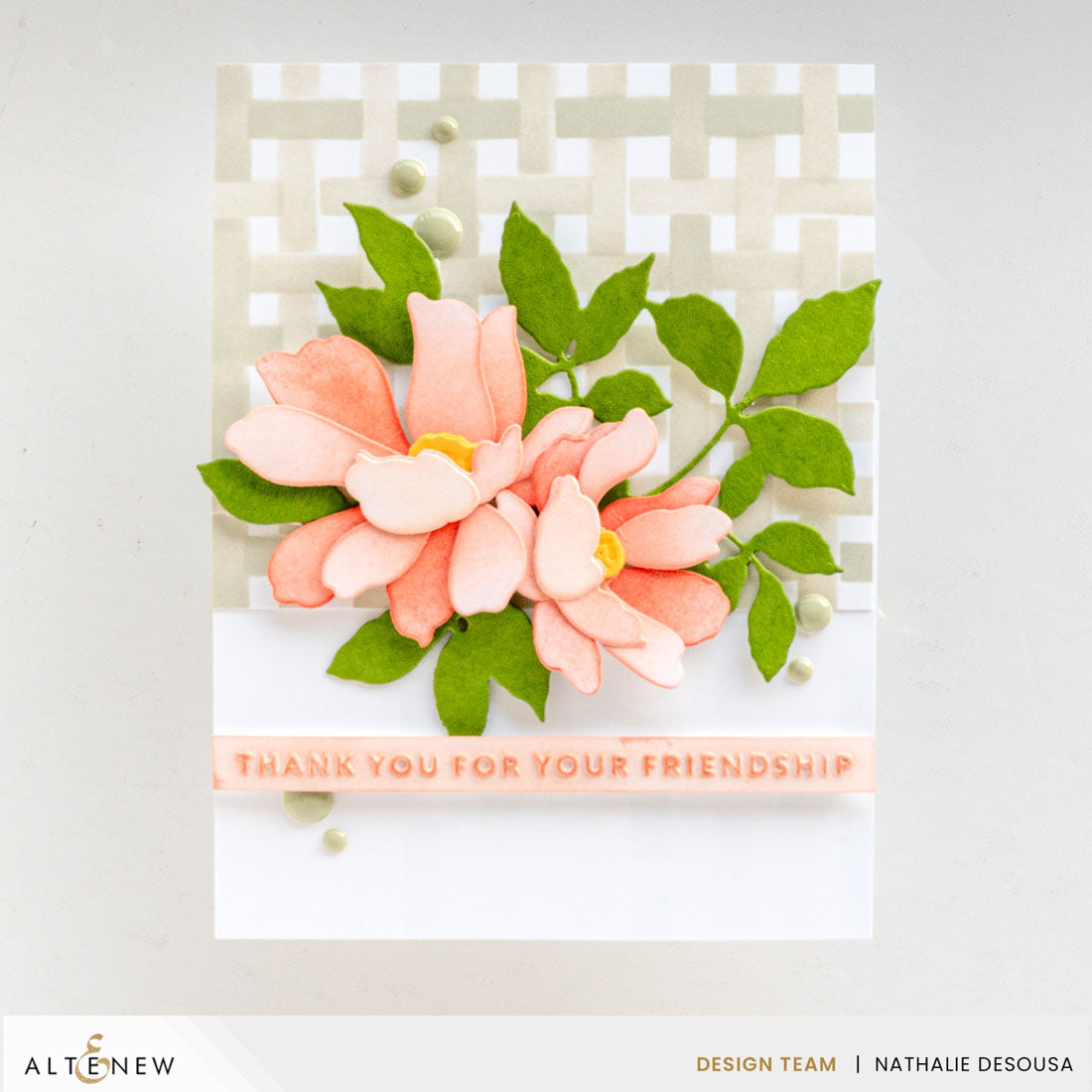Altenew Woven Ribbon Builder Stencils alt10595 thank you