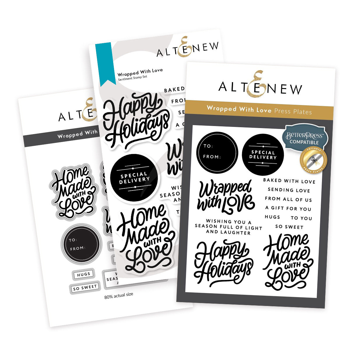 Altenew Wrapped With Love Clear Stamp Die and Press Plate Set