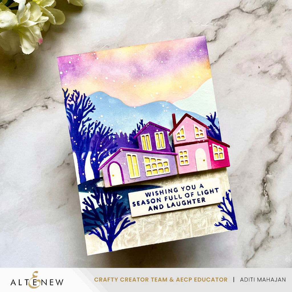 Altenew Wrapped With Love Clear Stamp Die and Press Plate Set sunset