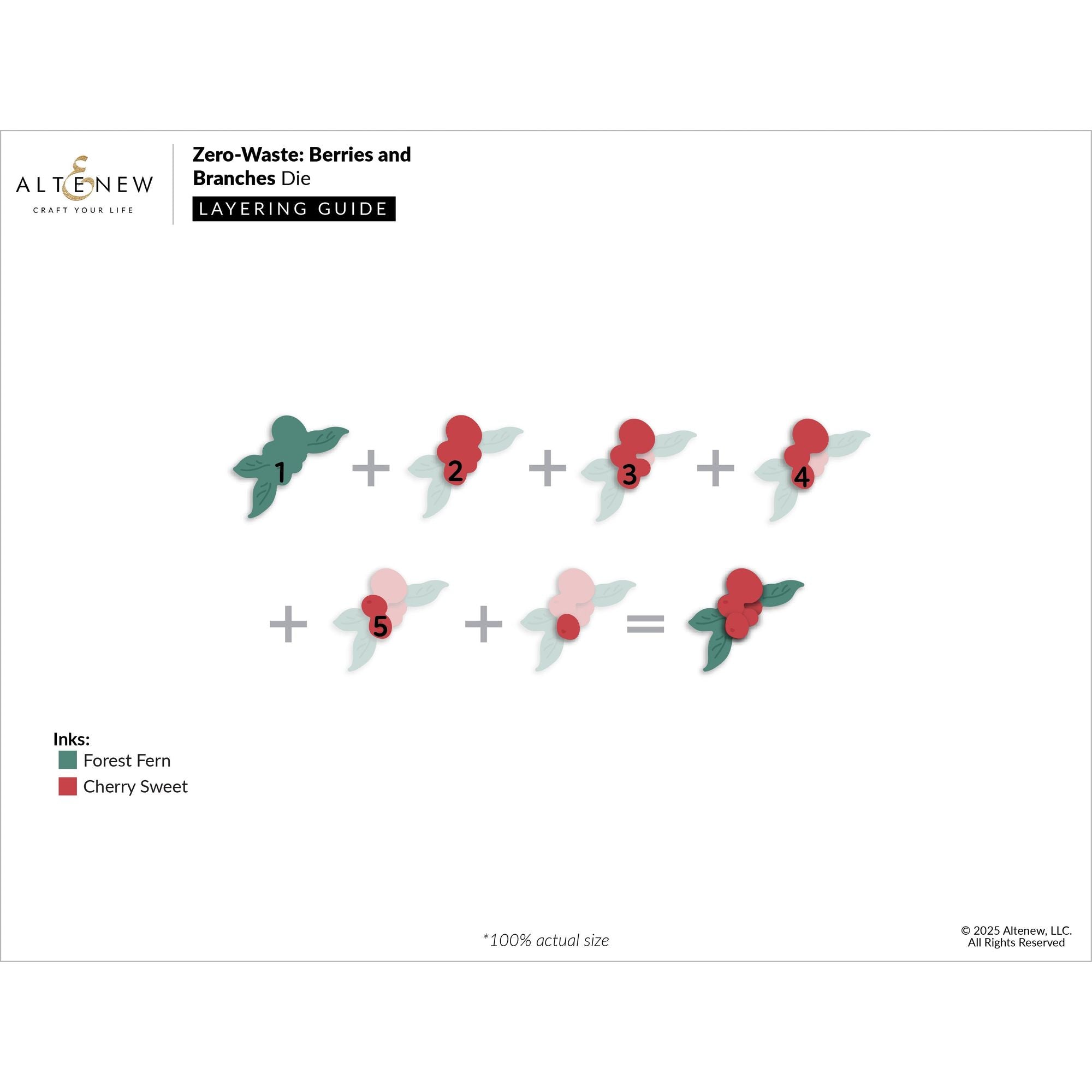 Altenew Zero-Waste Berries and Branches Die alt10701 layering guide