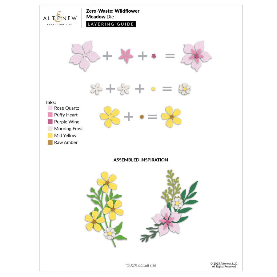 Altenew Zero-Waste Wildflower Meadow Die alt10731 layering guide