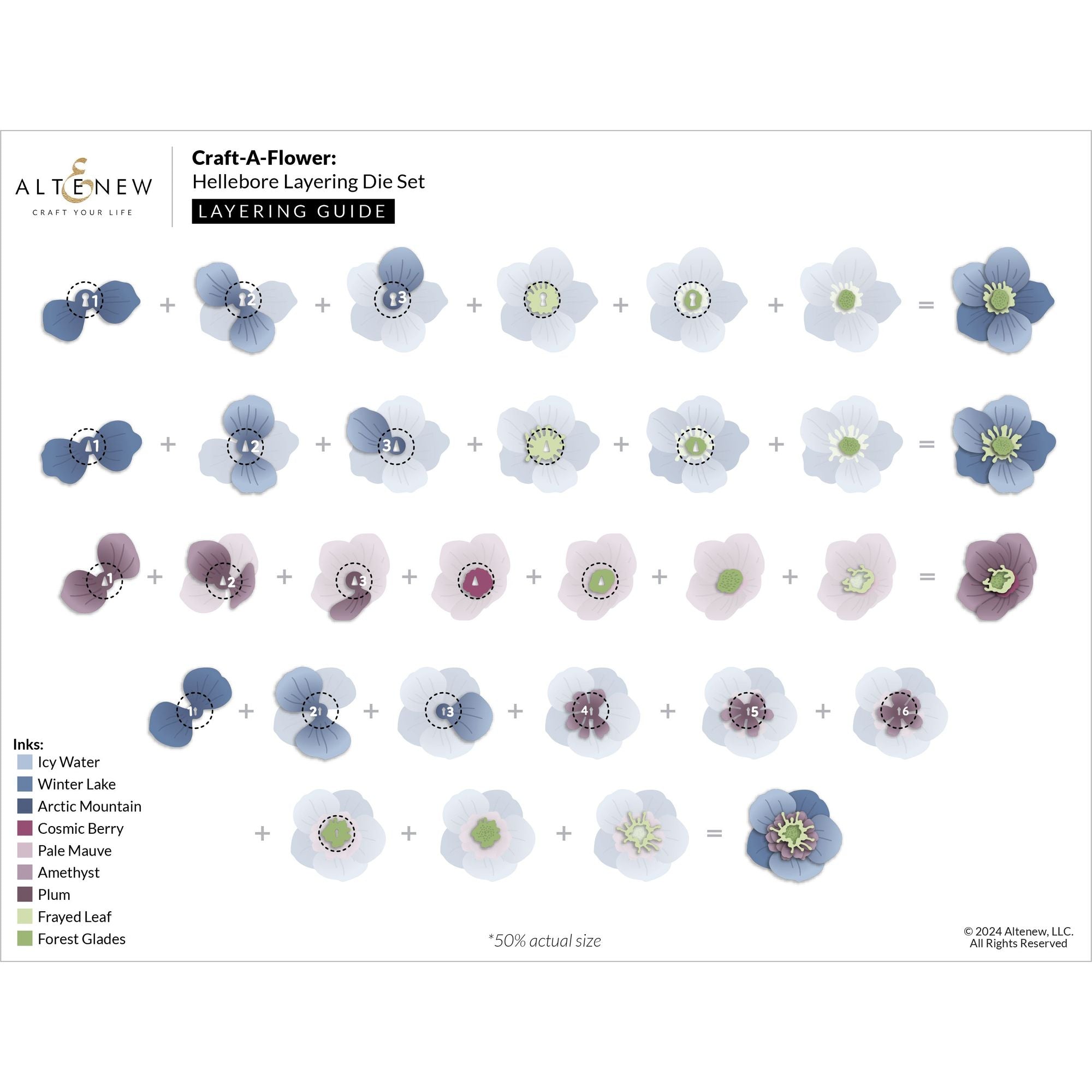 Altenw Craft A Flower Hellebore Layering Dies alt10383 layering guide