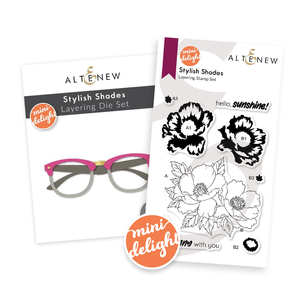 Altnew Mini Delight Stylish Shades Stamp and Die Set alt11257bn