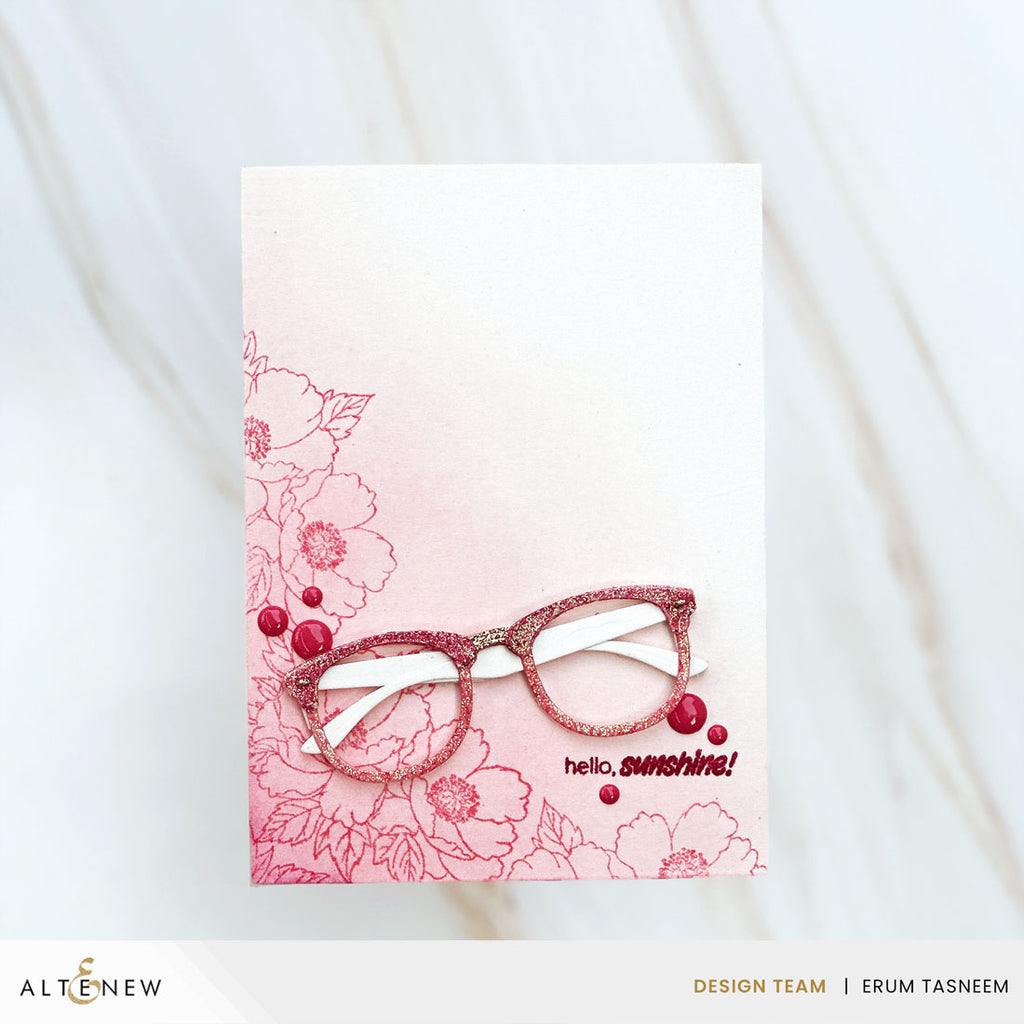 Altnew Mini Delight Stylish Shades Stamp and Die Set alt11257bn pink gliiter