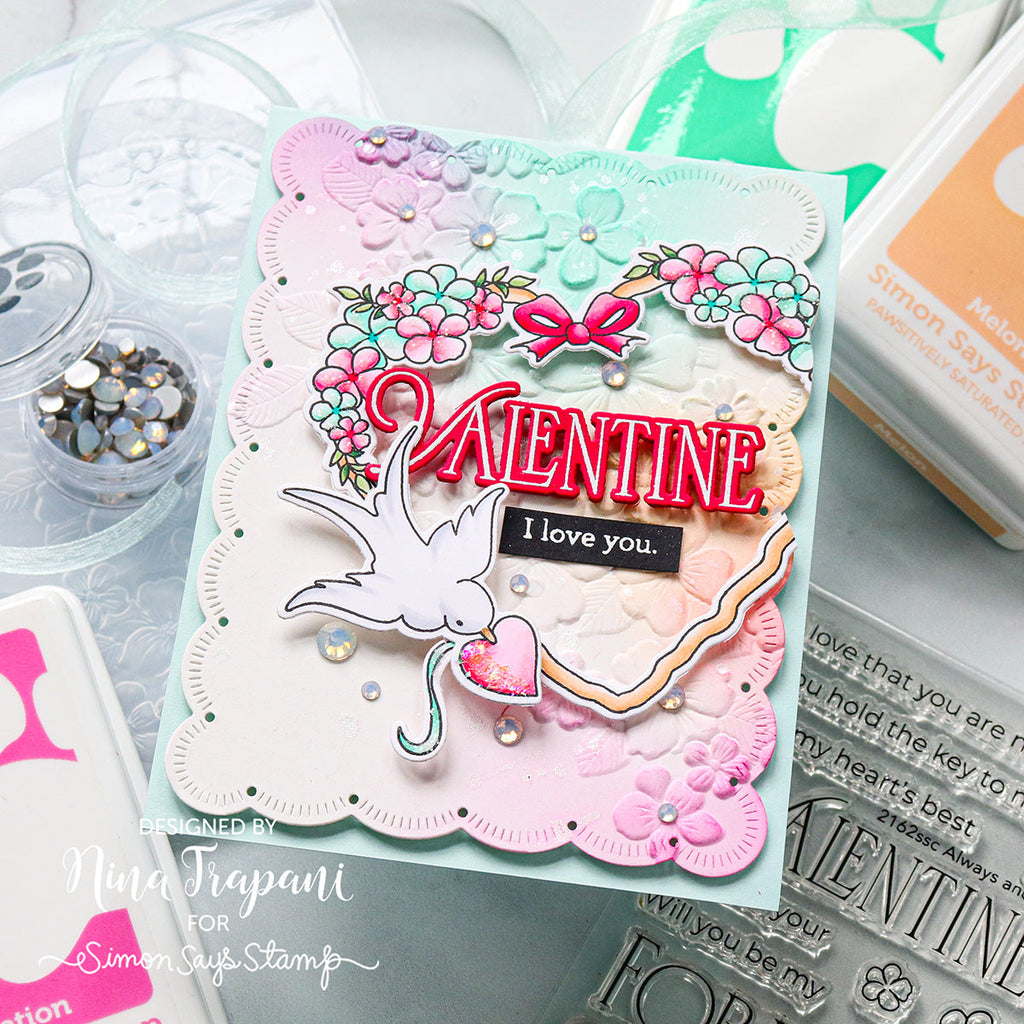 Simon Says Clear Stamps Always and Forever 2162ssc To Be Loved Valentine's Day Card | color-code:ALT01