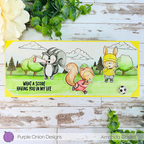 Purple Onion Designs Reed Unmounted Cling Stamp pod1402 soccer scene