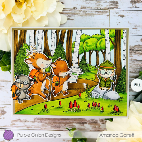 Purple Onion Designs Ranger Rockwell Unmounted Cling Stamp pod1390 Amanda Garrett card
