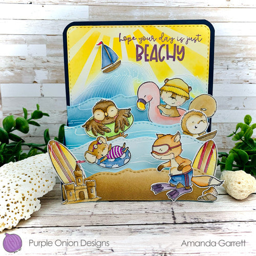 Purple Onion Designs Ophelia Cling Stamp pod1344 hope your day is just beachy ocean scene card