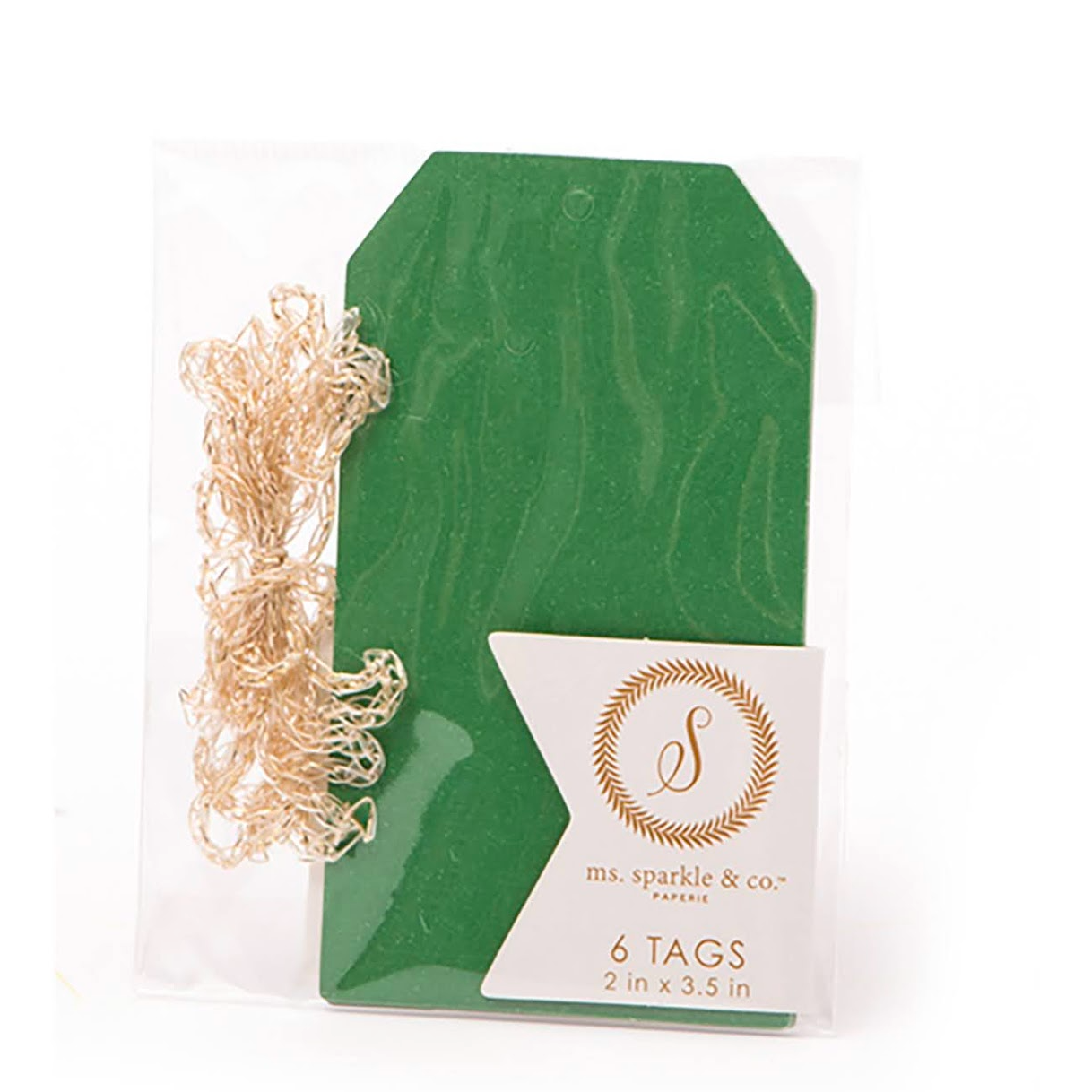 American Crafts Green Tags with Sparkly Twine cm-002-00209