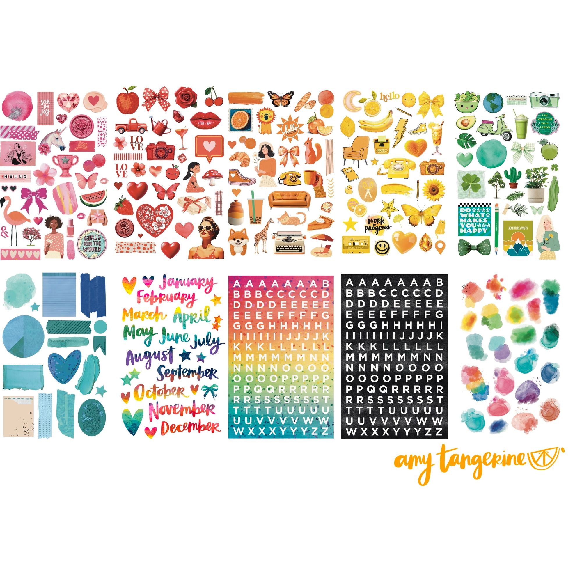 Amy Tangerine In My Colorful Era Washi Stickers 20 Page Book samples