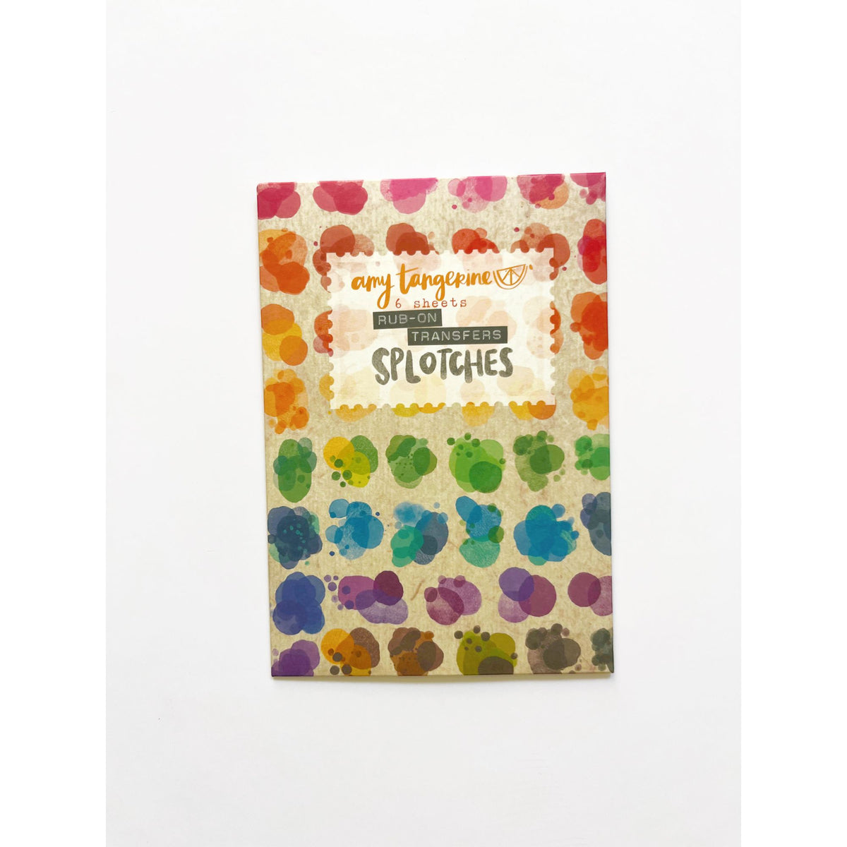 Amy Tangerine Splotches Rub-On Transfer Sheets