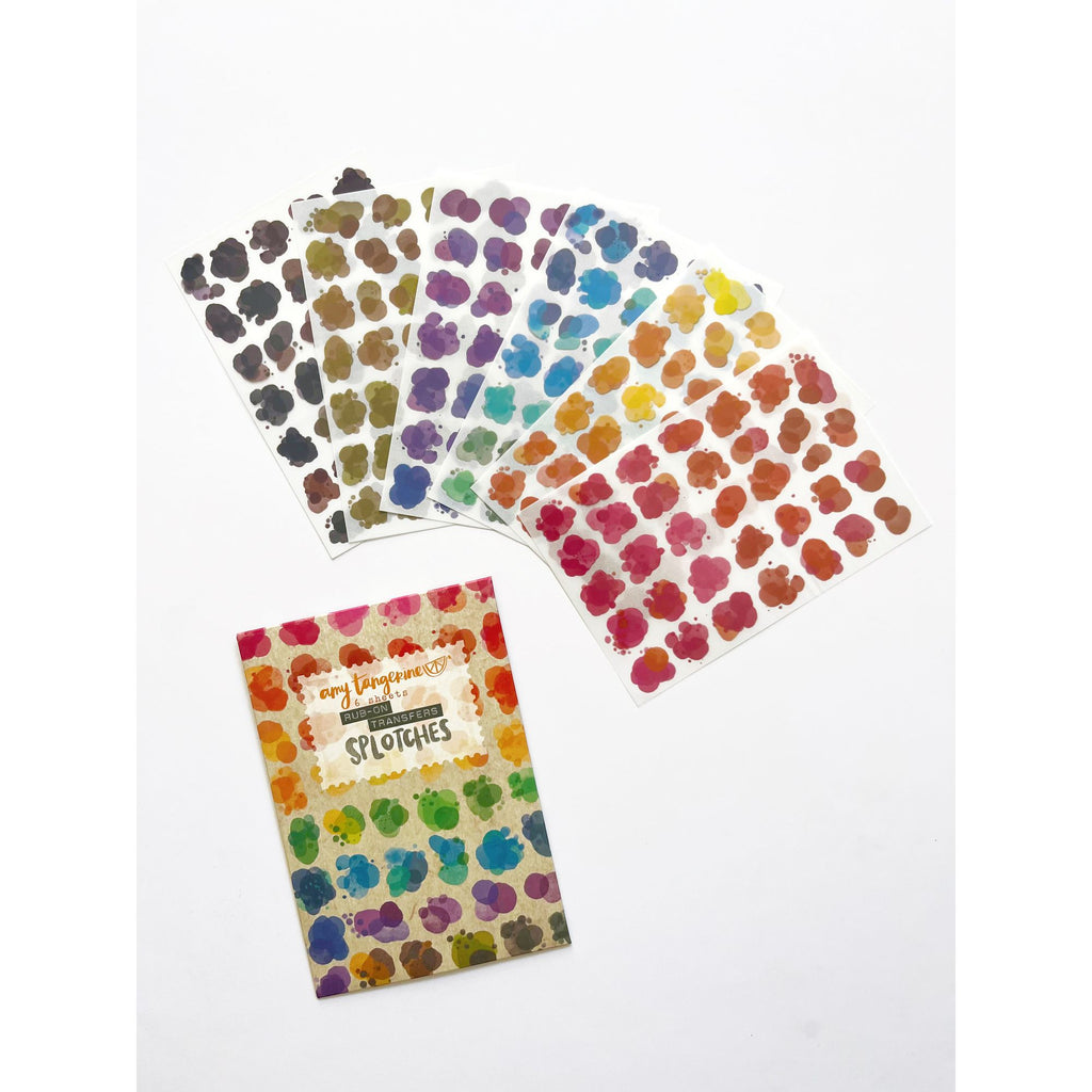 Amy Tangerine Splotches Rub-On Transfer Sheets glamour