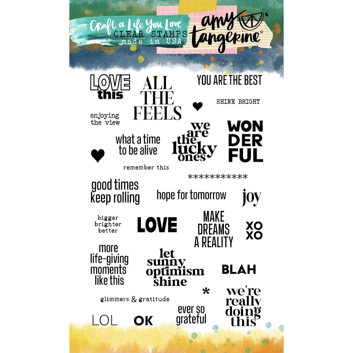 Amy Tangerine Words 2 Clear Stamps