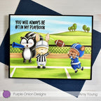 Purple Onion Designs Reed Unmounted Cling Stamp pod1402 football card