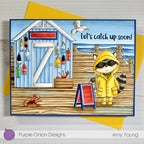 Purple Onion Designs Morton Cling Stamp pod1333 Fisherman Let's Catch Up Soon Card