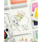 Pinkfresh Studio Fluttering Butterflies Stencils 218924 Thank You Card | color-code:ALT03