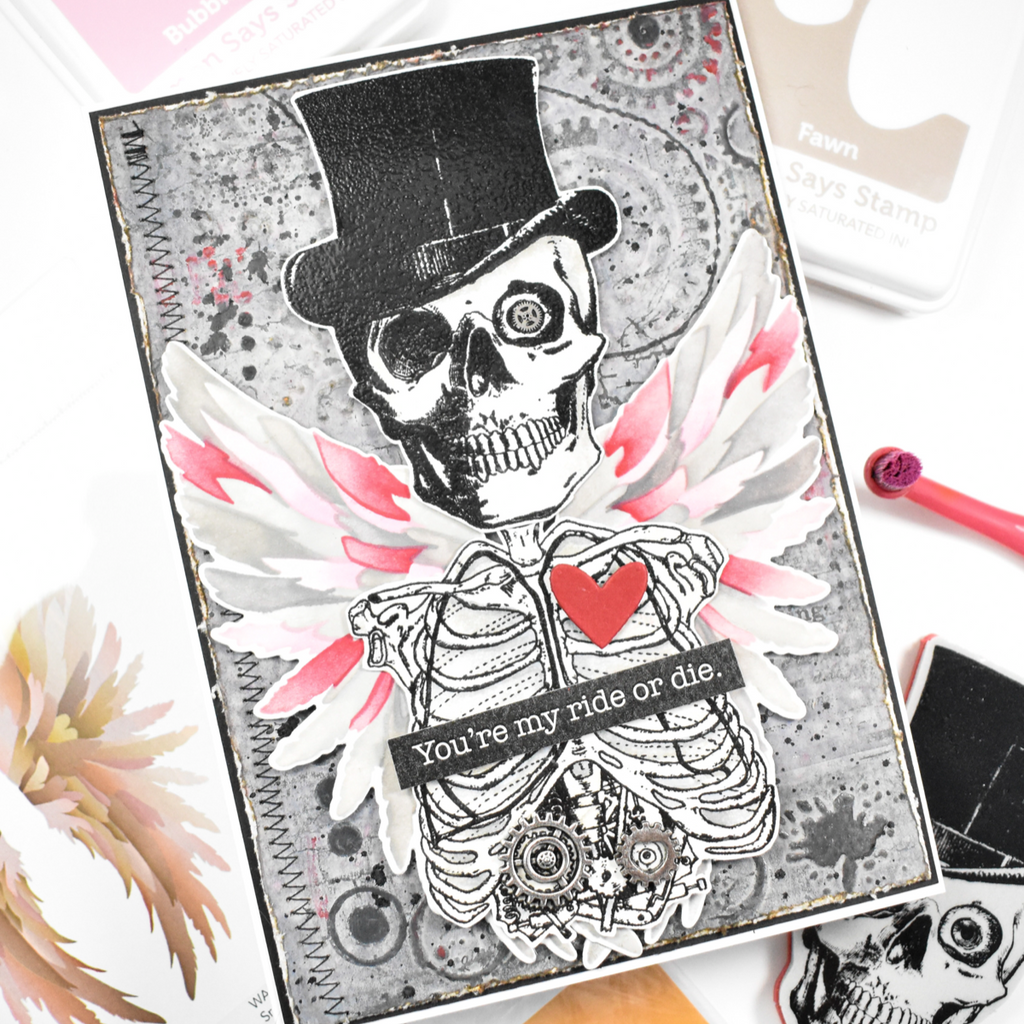 Simon Says Stamp Set of 3 Stencils Angel Wings 1106stc And Everything Nice Friend Card | color-code:ALT01