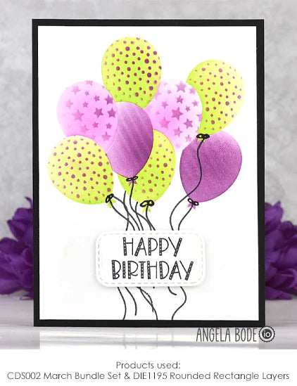 Impression Obsession Birthday Hugs Clear Stamp, Die, and Stencil Set cds002 happy birthday