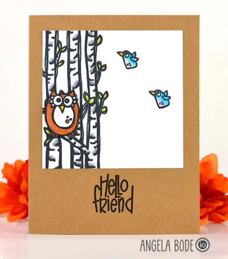 Impression Obsession Clear Stamps Woodland Friends cl1243 hello friend